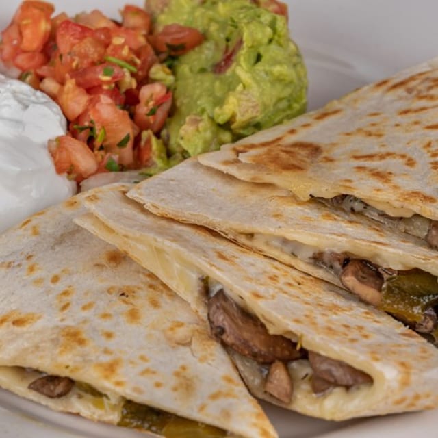 Mushroom & Roasted Poblano Quesadilla.